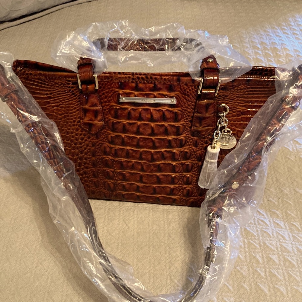 Brahmin Mini Asher Pecan Melbourne. NEW w/tags and bag. 3 pockets inside